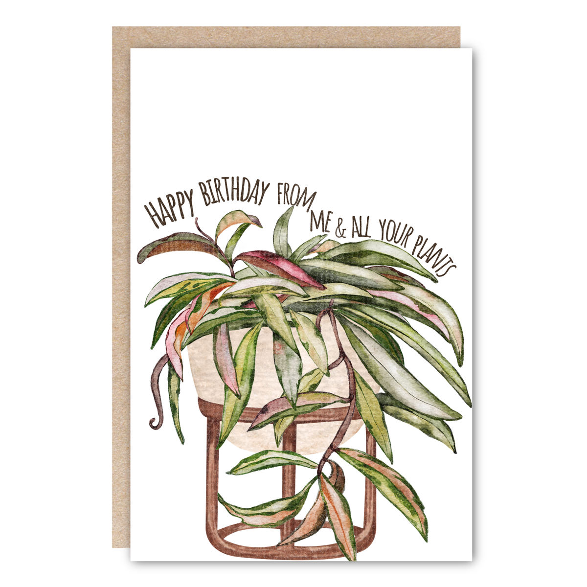 Birthday Greeting Card - Plant Birthday- Blank Inside, Artist-Designed by Kindred Paper, Wholesale, Retail Stockists