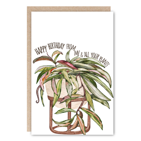 Birthday Greeting Card - Plant Birthday- Blank Inside, Artist-Designed by Kindred Paper, Wholesale, Retail Stockists