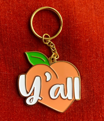 Y’all Peach Keychain by Destinee Creates Stuff