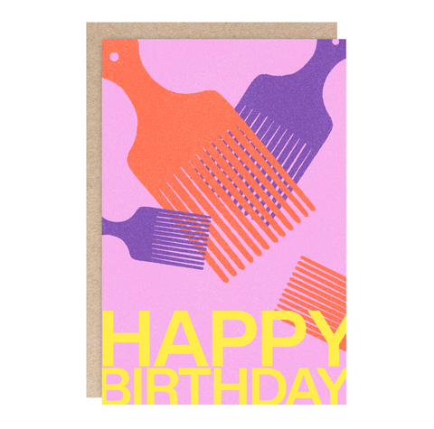 Birthday Greeting Card -  Afro Pic Birthday