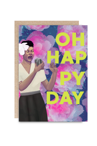Birthday Greeting Card -  Oh Happy Day- Blank Inside, Artist-Designed by Kindred Paper, Wholesale, Retail Stockists